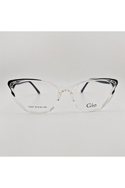 GİO Rame Ochelari de Vedere Dama C53,Cat Eye,Acetat,Transparent si Negru,usoa...