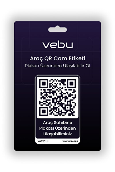 Vebu Araç QR Kod Cam Etiketi - Dijital Araç Numaratörü