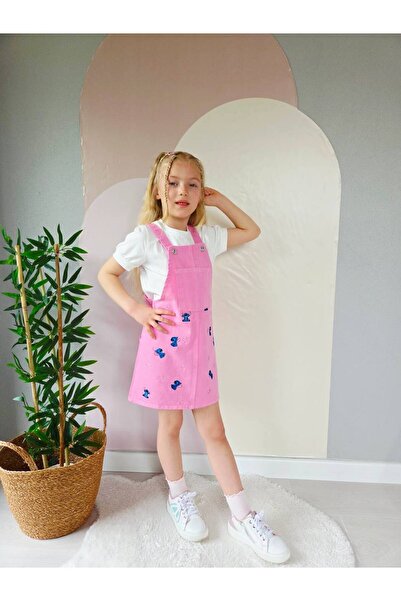 SÜSLÜ KİDS Girl's Salopet 2-Piece Set Gabardine Fabric