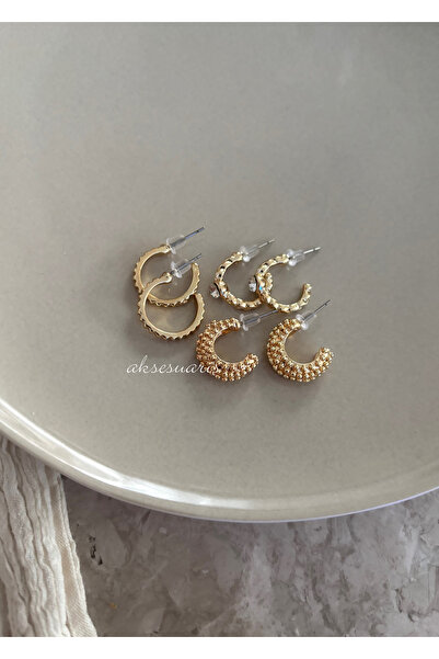 aksesuaris Sparkling Multi-Ring Earring Set – Zircon Stone Twisted & Vintage ...