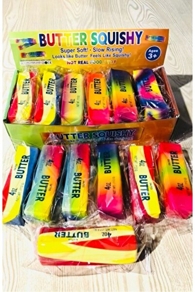 Squishy Butter Stick Toy Slow Rising Squeeze Fidget Rainbow 13 cm