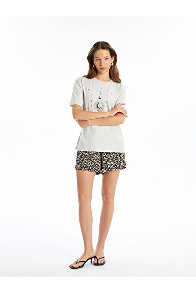 LC Waikiki Patterned Women's Shorts with Elastic Waist
