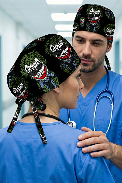 Lion Üniforma JKR Desenli Unisex Cerrahi Bone Hemşire ve Doktor Bone