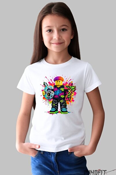 GILDAN Tricou Roblox Six Seven Colorat In Stil Electric