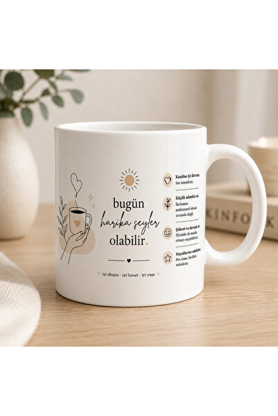 Art By Aslı Today Could Be Great Printed White Mug |   Motivational Themed Ce...