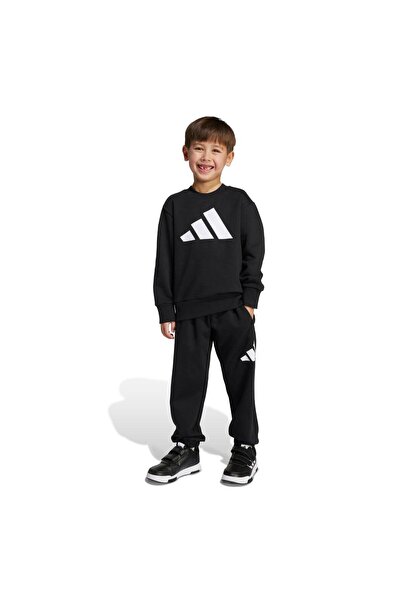 adidas طقم ملابس رياضية للأطفال باللون الأسود من LK BL FL JOG JW2438
