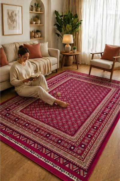 RugChef Afgan AF02 Klasik Desenli Kırmızı Halı