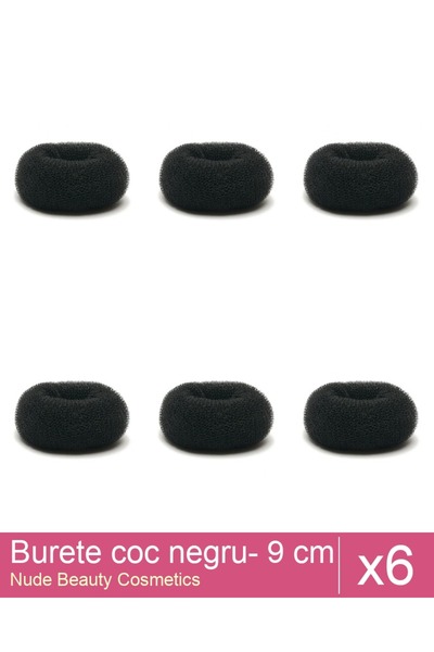 Makeup Set of 6 black bun sponges - 9 cm diameter