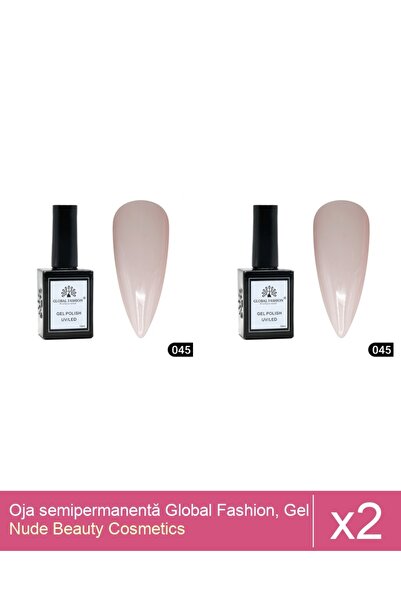 Makeup Set 2x Oja semipermanentă Global Fashion, Gel polish Elite Glow 15 ml,045