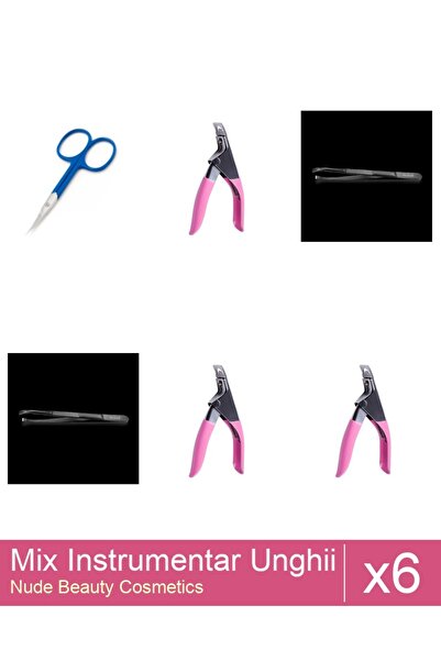 Makeup Set Mix 6 produse Forfecute: Penseta profesionala neagra subtire - One...