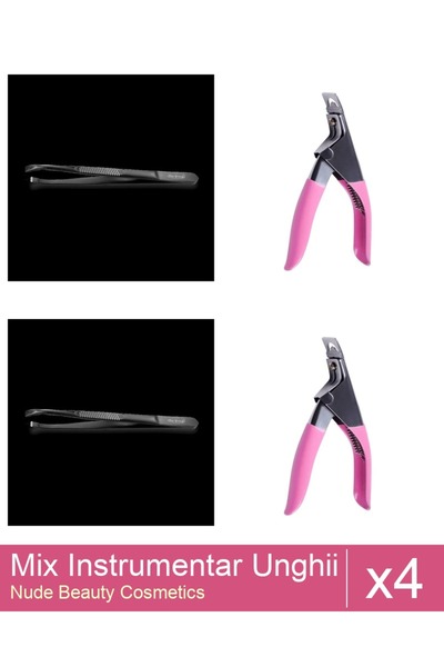 Makeup Set Mix 4 produse Forfecute: Penseta profesionala neagra subtire - One...