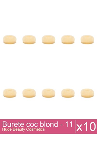 Makeup Set of 10x Blonde bun sponge - 11 cm diameter