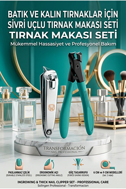 Transformacion Profesyonel Tırnak Makası Seti | Kalın ve Batık Tırnaklar İçin...