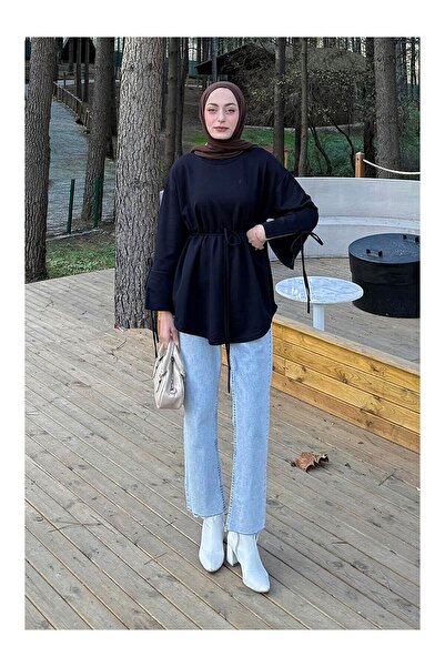 LC Waikiki Nevavm Sweatshirt with Slit Detail in Navy Blue