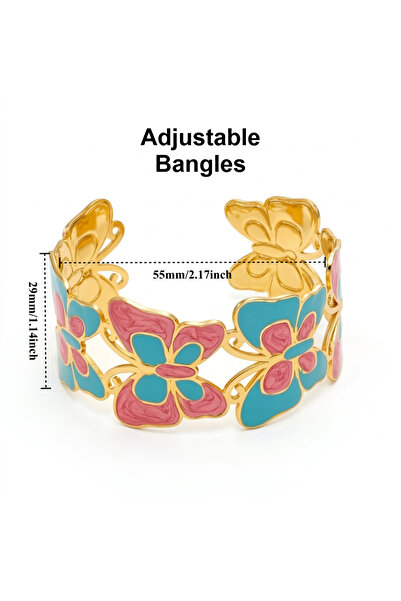 Choice Gold-color 55mm Adjustable JP One Cute Butterfly Enamel Adjustable Ban...