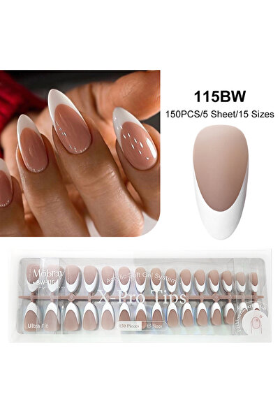 Choice10 Q57512-4 150/160 قطعة أظافر صناعية فاخرة بتصميم فرنسي، لون وردي طبيع...