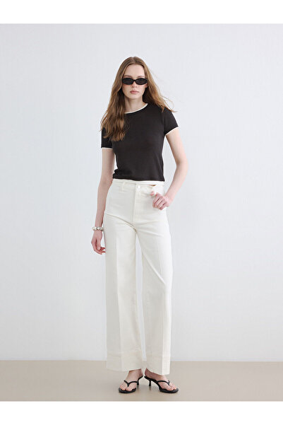 LC Waikiki Nevavm High Waist Wideleg Women's Jean Trousers with a Difference