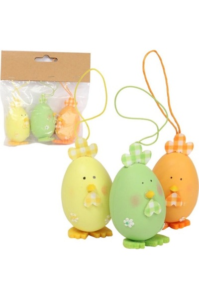 Goliat Set de 3 accesorii decorative, Goliat, în formă de pui, multicolor, 6,...
