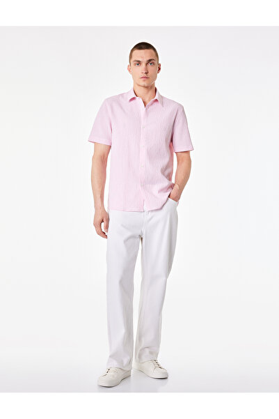 Koton Classic Collar Striped Regular Fit Short Sleeve Shirt