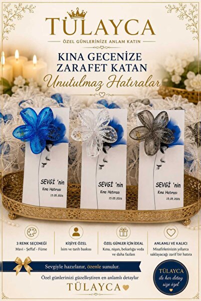 tlyca KINA,NİŞAN,DÜĞÜN,DOĞUMGÜNÜ İSME ÖZEL KARTLI LOTUS TOKA