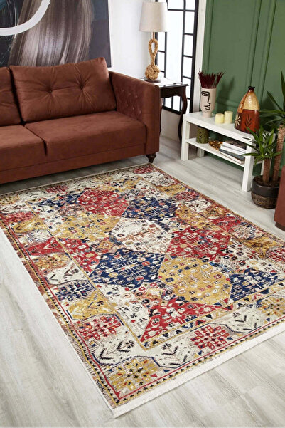halinet Halı.Net Red Modern Washable Non-Slip Living Room Carpet Haln-Hln1665