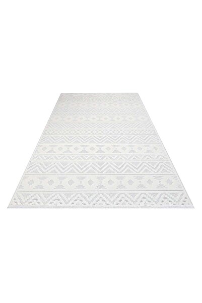 halinet Halı.Net White Modern Washable Non-Slip Living Room Carpet Cr-Almira-...