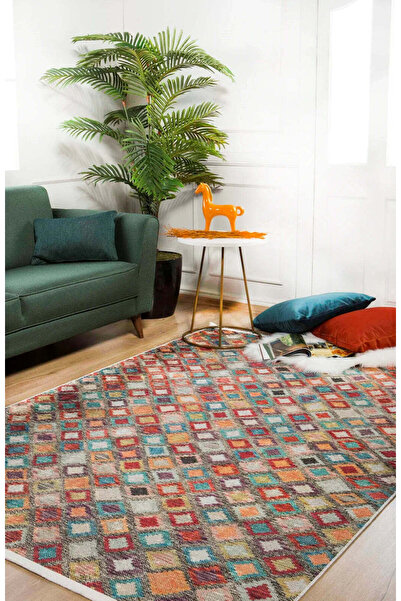 halinet Halı.Net Blue Modern Washable Non-Slip Living Room Carpet Haln-Hln1087