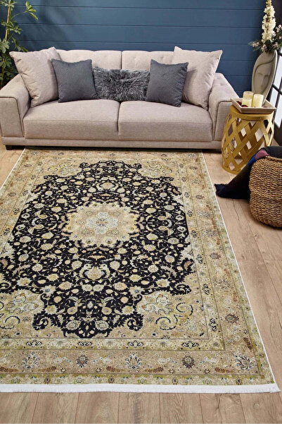halinet Halı.Net Anthracite Modern Washable Non-Slip Living Room Carpet Haln-...