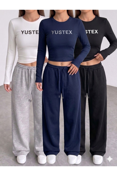 CANDERO Women's 3-Piece Sweatpants - Black - Gray - Navy Blue - Oversize Comf...