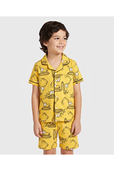Pine kids Single Jersey Knit Half Sleeves Shirt & Short Co-ord Night Suit Wit...