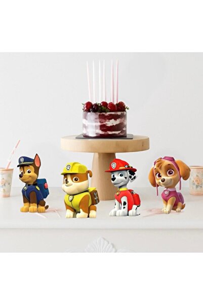 Partiden Paw Patrol Fiğürlü Masa Süsü 4 Adet