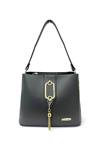 ELOVE 1438 Gold Detailed 3-Compartment Shoulder and Crossbody Bag