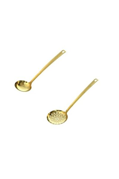 OEM Kitchen Utensils Set, Ladle, Skimmer, Stainless Steel, Gold