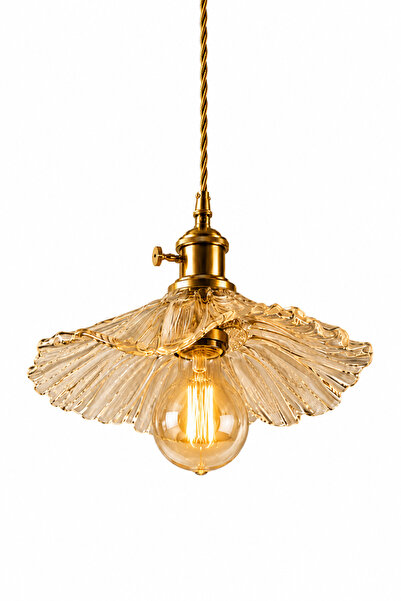 Luna Lighting Madrid Model Şeffaf Cam Kristal Klasik Sarkıt Tekli Avize