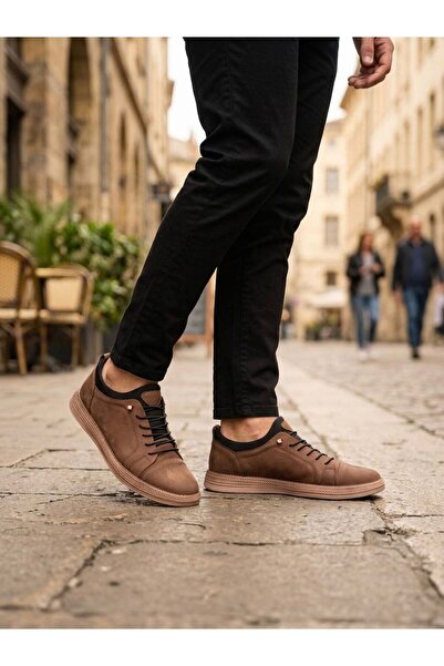 Passeri Shoes Genuine Leather Special Sole Sand Color Men's Casual Sneaker