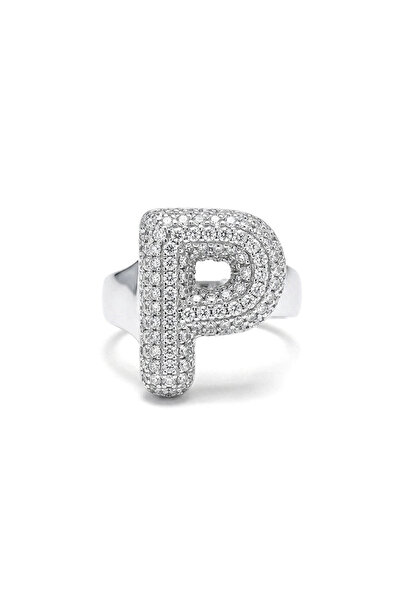 h&b design jewel خاتم من الفولاذ على شكل حرف P