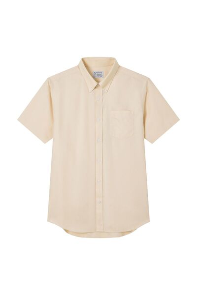 Giordano Men’s Regular Fit Wrinkle‑Free Short Sleeve Oxford Shirt