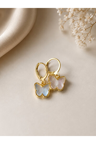 BERF JEWELLERY أقراط ذهبية على شكل فراشة
