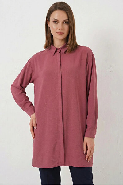 Efnaz style Women's Long Sleeve Dusty Rose Shirt Tunic