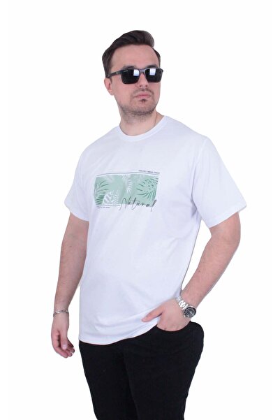 MocGrande Tricou cu gâtul în formă de O pentru bărbați, mărime mare, Natural ...
