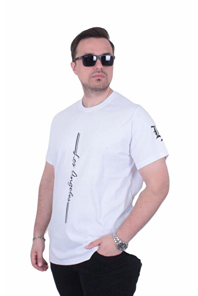 MocGrande Tricou cu gâtul în formă de O pentru bărbați, mărime mare, Los Ange...