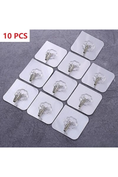 Choice5 10PCS-silvery 1-10PCS Transparent Stainless Steel Strong Self Adhesiv...