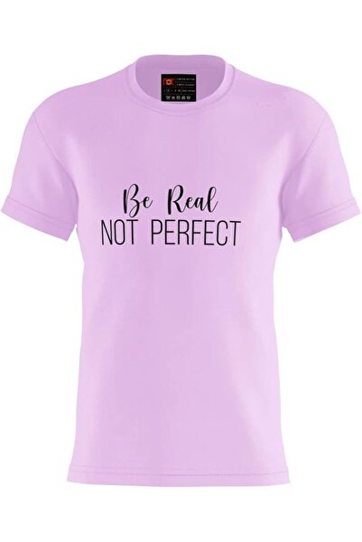 not تي شيرت نسائي مطبوع (Be Real Perfect) |   تي شيرت برقبة مستديرة - مقاس عادي