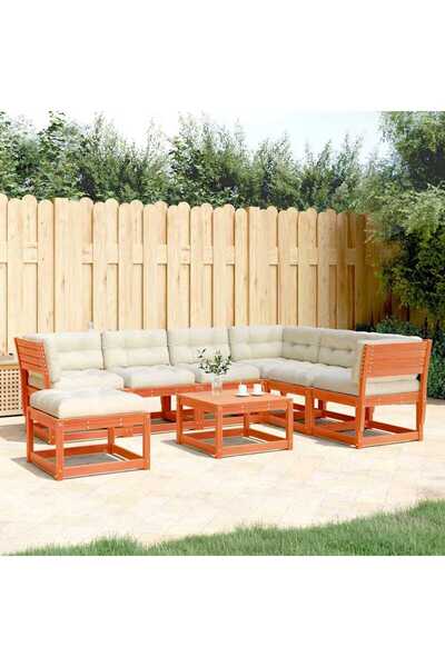 vidaxl Set mobilier de gradina cu perne, 7 piese, lemn masiv de pin