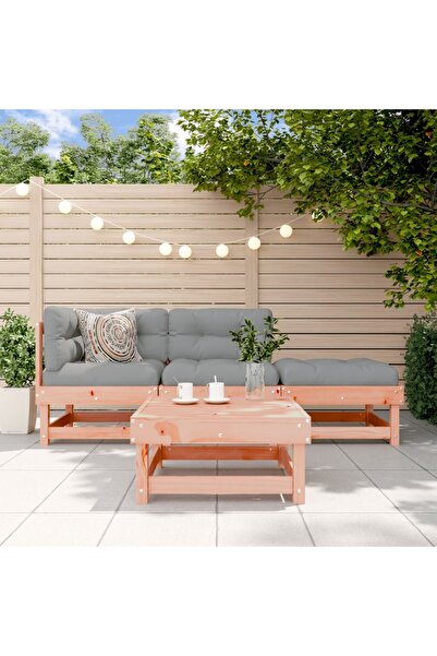 vidaxl Set mobilier de gradina cu perne, 4 piese, lemn masiv douglas