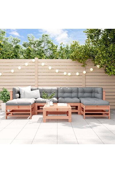 vidaxl Set mobilier de gradina, 7 piese, lemn masiv douglas