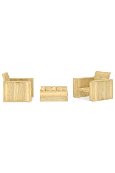 vidaxl Set mobilier de gradina, 3 piese, lemn de pin tratat