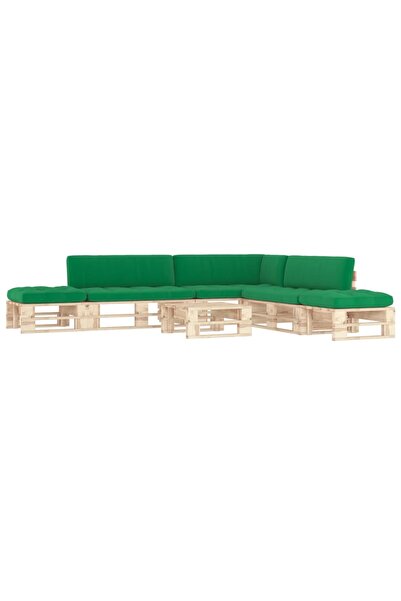 vidaxl Set mobilier de gradina cu perne, 6 piese, lemn pin tratat