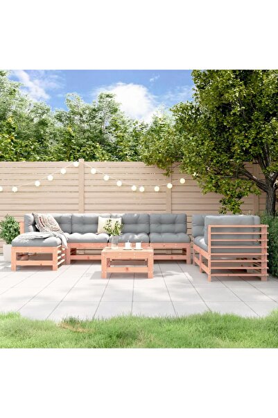 vidaxl Set mobilier relaxare gradina, 8 piese, lemn masiv Douglas