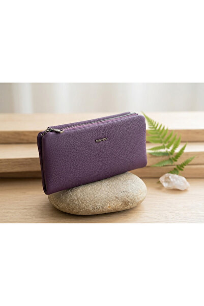 PASSTELL 100% Genuine Leather Soft Soft Model Zippered Large Size Women's Wallet